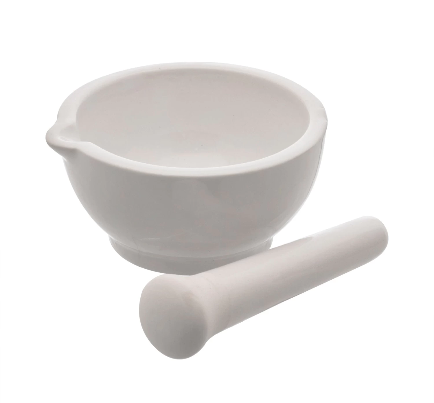 Porcelain Mortar & Pestle Set, 6" - Unglazed Grinding Surface 1 Porcelain Mortar & Pestle Set, 6" - Unglazed Grinding Surface