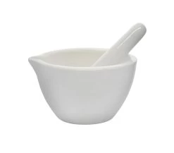 Mortar & Pestle, 60mL - 80mm - Porcelain, Unglazed Grinding Surface