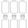 6PK Reagent Bottles, 60ml - Narrow Neck With Screw Cap - Polypropylene