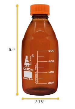 Reagent Bottle, 1000ml - Amber - With Screw Cap - Borosilicate Glass -Laboratory Instrument Store fauks2rzhsqvdu7qfvim
