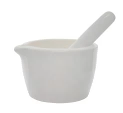 Mortar & Pestle, 150mL - 90mm - Porcelain, Unglazed Grinding Surface