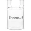 Woulff Gas Wash Bottle, 1000ml - 2 Necks With 24/29 Sockets - Borosilicate Glass