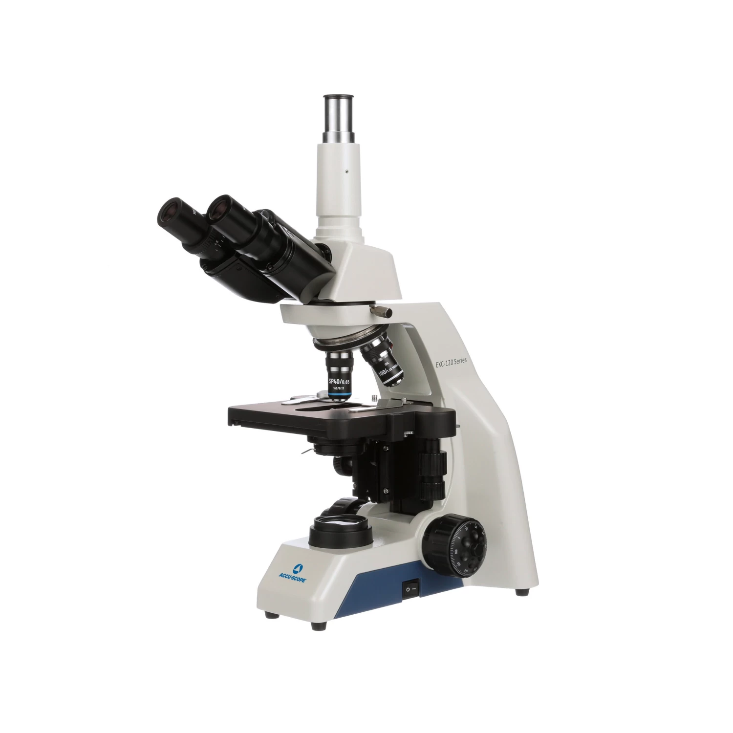Microscope EXC-123 - Trinocular Head, 40-1000X Magnification, Achromat Objectives, Mechanical Stage, Iris Diaphragm 1 Microscope EXC-123 - Trinocular Head, 40-1000X Magnification, Achromat Objectives, Mechanical Stage, Iris Diaphragm