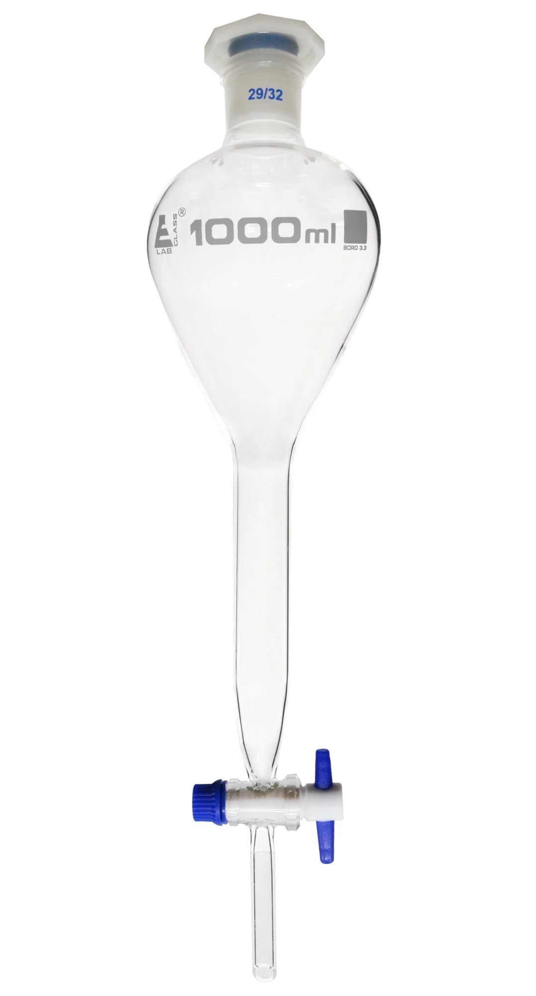 Dropping Funnel, 1000mL - Gilson - With 29/32 Plastic Stopper & PTFE Key Stopcock - Borosilicate Glass 1 Dropping Funnel, 1000mL - Gilson - With 29/32 Plastic Stopper & PTFE Key Stopcock - Borosilicate Glass