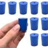 Neoprene Stopper, 1 Hole - Blue, Size: 19mm Bottom, 22mm Top, 28mm Length - Pack Of 10