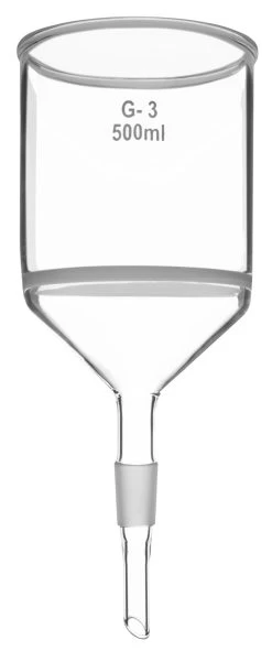 Jointed Buchner Funnel, 500mL - With G3 Porosity Sintered Disc - 19/26 Joint Size - Borosilicate Glass