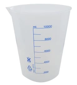 Beaker, 10,000ml - Polypropylene - Screen Printed Graduations - With Spout