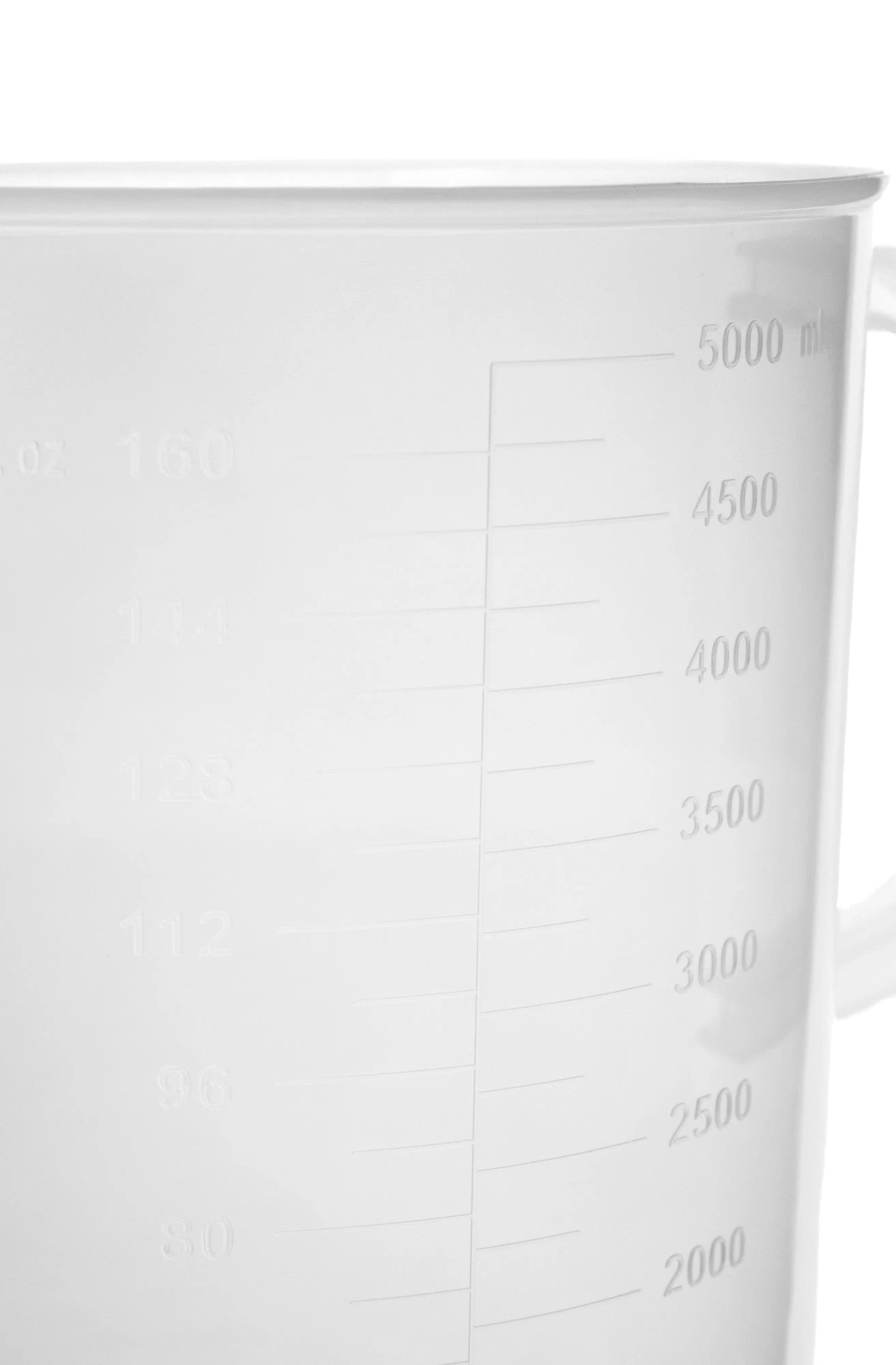 Measuring Jug, 5000ml - Short Form, Euro Design - Polypropylene Plastic - Raised Graduations 2 Measuring Jug, 5000ml - Short Form, Euro Design - Polypropylene Plastic - Raised Graduations - Image 2
