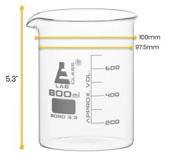 Beaker, 600ml - Low Form - Graduated - Borosilicate Glass -Laboratory Instrument Store gozopvbxyznszoffsger