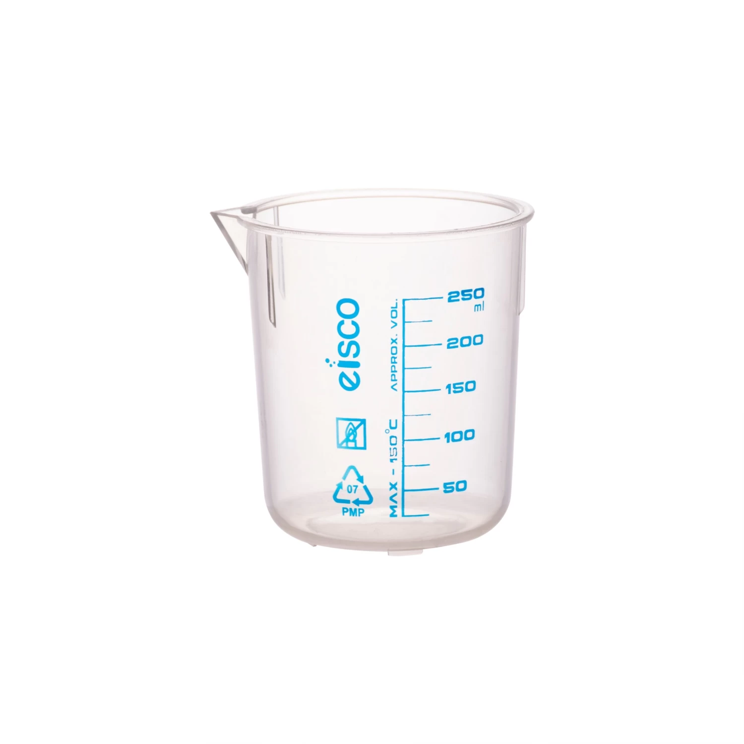 Beaker, 250ml - TPX Plastic - Screen Printed Graduations - With Spout 1 Beaker, 250ml - TPX Plastic - Screen Printed Graduations - With Spout
