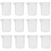 12PK Plastic Beakers, 250ml - Polypropylene - Raised Graduations