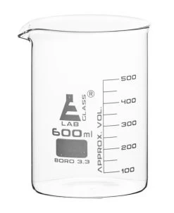 Beaker, 600ml - Low Form - Graduated - Borosilicate Glass