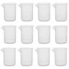 12PK Plastic Beakers, 50ml - Polypropylene - Raised Graduations