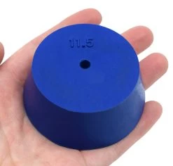 10PK Neoprene Stoppers, 1 Hole - ASTM - Size: #11.5 - 50mm Bottom, 63mm Top, 25mm Length -Laboratory Instrument Store gulvofrs9iiza1ndptez