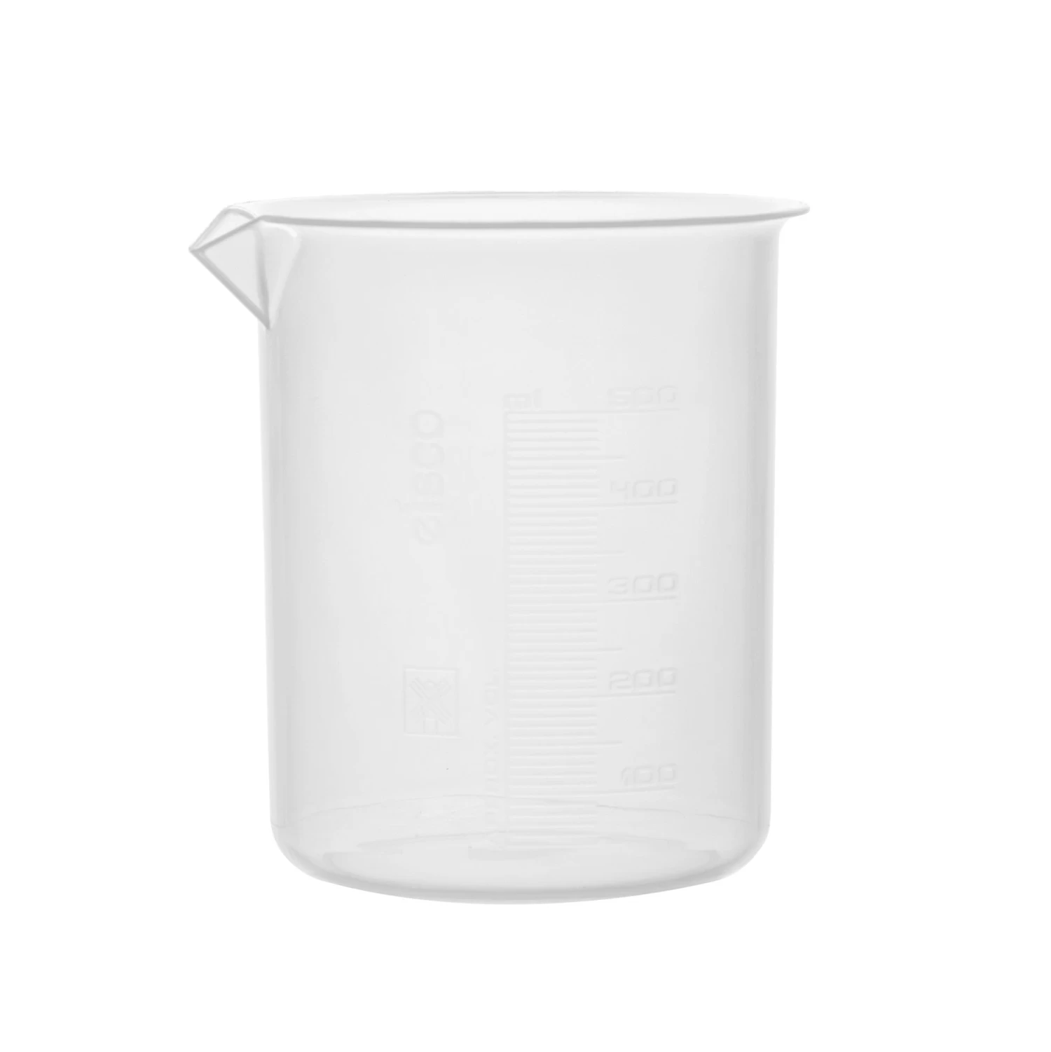 12PK Plastic Beakers, 500ml - Polypropylene - Raised Graduations 2 12PK Plastic Beakers, 500ml - Polypropylene - Raised Graduations - Image 2