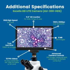 Digital Stereo Microscope With Camera & Monitor, 3079-HDS - 8-35X Zoom Magnification - 1080p HD Resolution - 5 MP Image & 15 FPS Video Capture - HDMI/USB 2.0 Outputs -Laboratory Instrument Store gykt0ih6auoxtnnp84wq