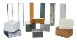 14pc Solid Materials Variety Kit - Rectangular Blocks - Wood, Paraffin Wax, Aluminum, Iron, Polystyrene Foam, Perspex, Glass, Slate, Marble, Lead & Brass -