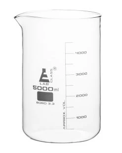 Beaker, 5000ml - Low Form - Graduated - Borosilicate Glass