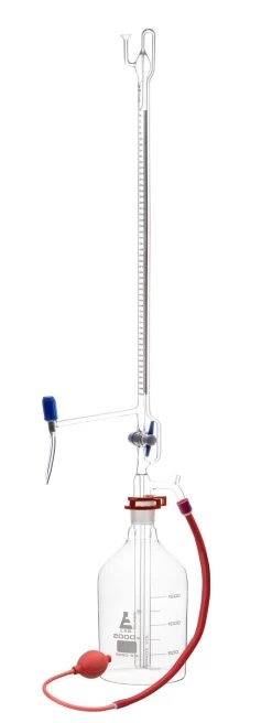 Automatic Zero Burette, 100mL - Class B - With Intermediate Stopcock & Schellbach Stripe - Borosilicate Glass
