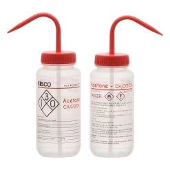Wash Bottle For Acetone, 500ml - Labeled With Color Coded Chemical & Safety Information (2 Color)- Wide Mouth, Self Venting, Low Density Polyethylene - -Laboratory Instrument Store h8mkreoqps36r4wxaa47