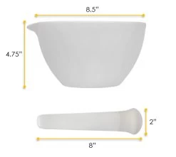 Mortar & Pestle, 1500mL - 200mm - Porcelain, Unglazed Grinding Surface -Laboratory Instrument Store hd7cznkdacg6jznunrun