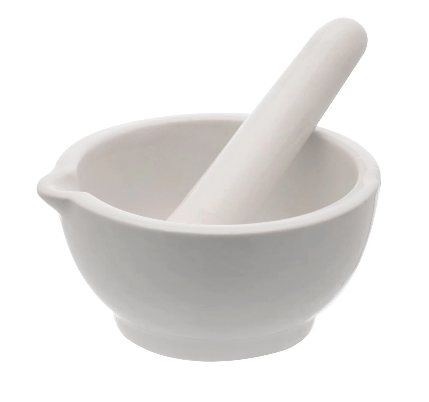 Porcelain Mortar & Pestle Set, 6" - Unglazed Grinding Surface 2 Porcelain Mortar & Pestle Set, 6" - Unglazed Grinding Surface - Image 2