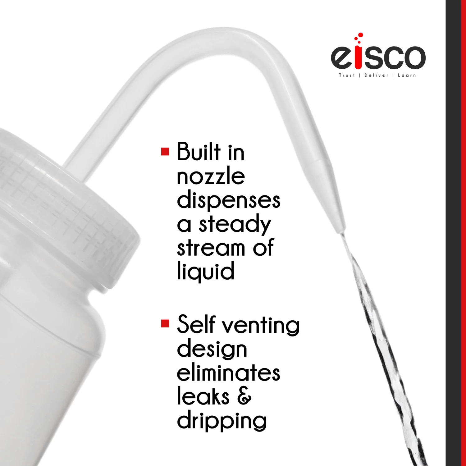 2PK Wash Bottle For Distilled Water, 500ml - Labeled With Color Coded Chemical & Safety Information (4 Colors) - Wide Mouth, Self Venting, Low Density Polyethylene - 3 2PK Wash Bottle For Distilled Water, 500ml - Labeled With Color Coded Chemical & Safety Information (4 Colors) - Wide Mouth, Self Venting, Low Density Polyethylene - - Image 3