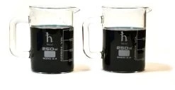 2PK Premium Hand Crafted Beaker Mug - Tea Or Espresso Sized - Borosilicate Glass