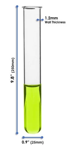 24PK Test Tubes, 85mL, 25x250mm - Rimmed - Marking Spot - Light Wall, 1.2mm Thick - Borosilicate 3.3 Glass 6 24PK Test Tubes, 85mL, 25x250mm - Rimmed - Marking Spot - Light Wall, 1.2mm Thick - Borosilicate 3.3 Glass -Laboratory Instrument Store hmkv47vpbm3388ej5to7