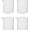 4PK Plastic Beakers, 500ml - Polypropylene - Raised Graduations