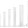 7 Piece Graduated Cylinder Set - Class B - Polypropylene - 10ml, 25ml, 50ml, 100ml, 250ml, 500ml & 1000ml - Raised Graduations - Octagonal Base