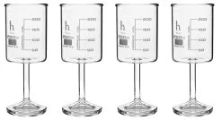 4PK Beaker Wine Glass, 250mL - Borosilicate Glass