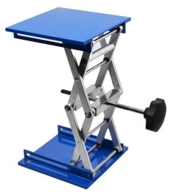 Extendable & Reversible Laboratory And Fabrication Scissor Jack, 10.5 Inch (At Full Extension) - 6 Inch Platform - Aluminum