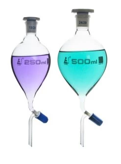 Dropping Funnel, 2000mL - Pear-Shaped - With 29/32 Plastic Stopper & Screw-Type Rotaflow Stopcock - Borosilicate Glass