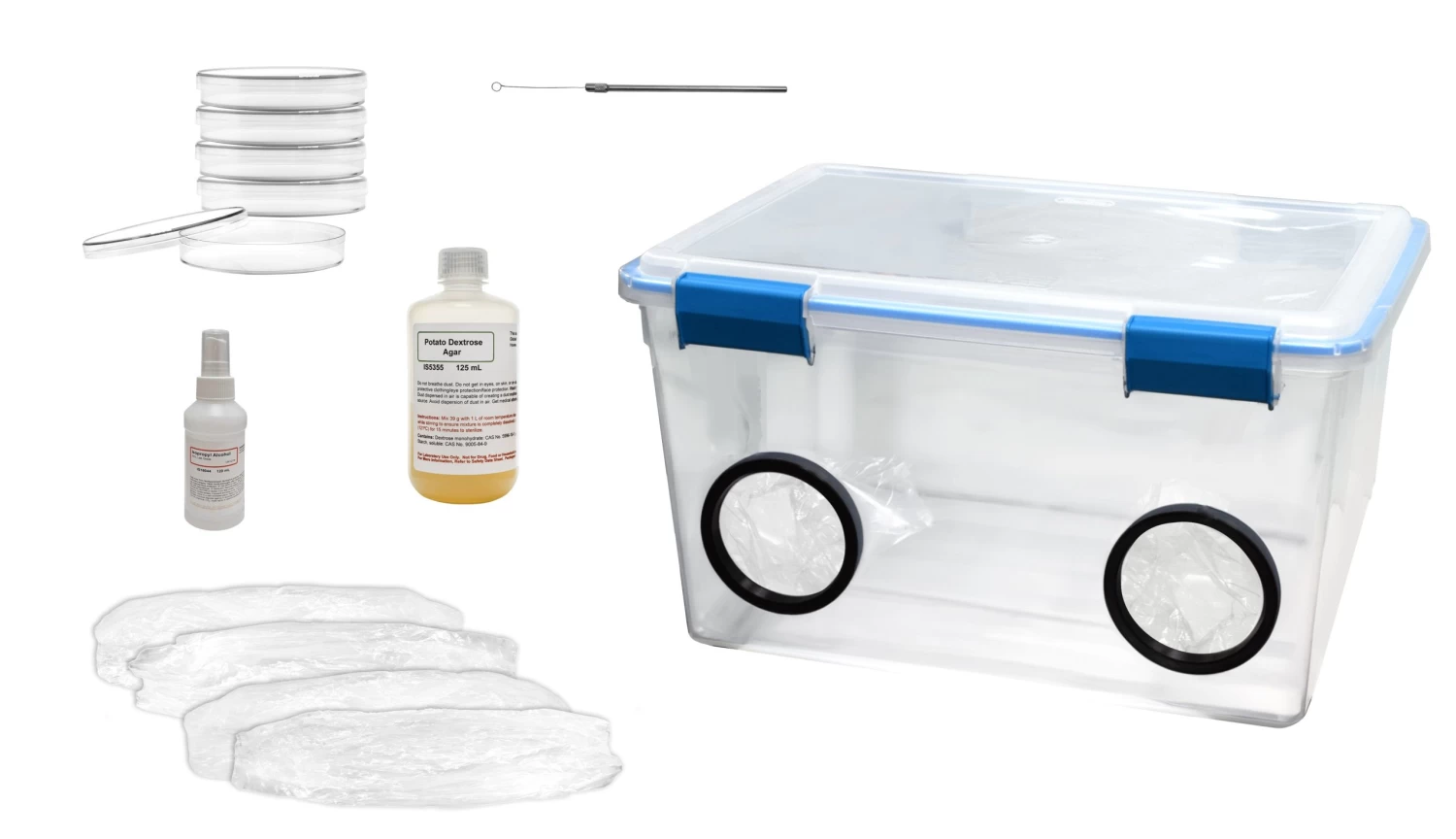 Still Air Box Mushroom Grow Kit With Culturing Supplies - 22.5"L X 16"D X 12.75"H W/ Gasketed Lid - Great Alternative to Laminar Flow Hood 1 Still Air Box Mushroom Grow Kit With Culturing Supplies - 22.5"L X 16"D X 12.75"H W/ Gasketed Lid - Great Alternative to Laminar Flow Hood