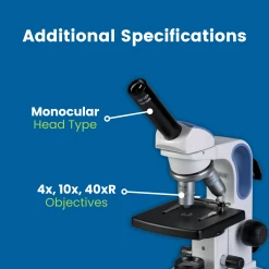 Microscope EXM-150 - Monocular Head, 40-400X Magnification, Disc Diaphagm, Cordless LED Illumination -Laboratory Instrument Store ixhqib88q35mooyouu11