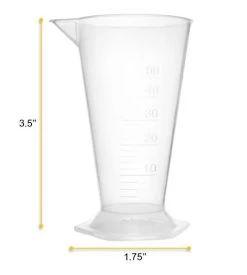 12PK Conical Measures, 50ml - Polypropylene - Raised Graduations - Hexagonal Base -Laboratory Instrument Store jadi1rrms9wrhxrfm5id