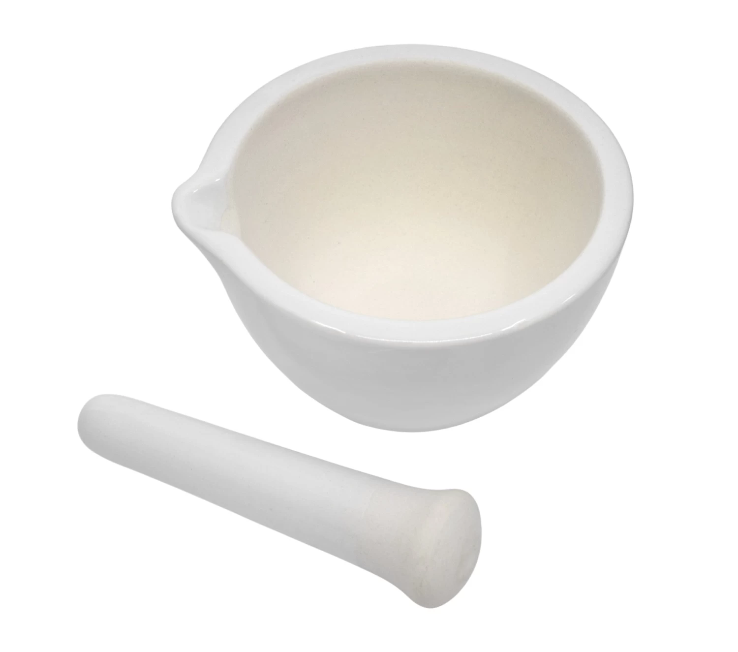 Mortar & Pestle, 550mL - 155mm - Porcelain, Unglazed Grinding Surface 2 Mortar & Pestle, 550mL - 155mm - Porcelain, Unglazed Grinding Surface - Image 2