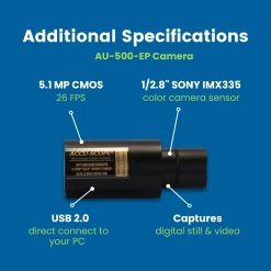 Digital Microscope With Eyepiece Camera, EXC-103-EP - Trinocular Head, 40-1000X Magnification, Cordless LED Illumination - 5.1 MP Image & 26 FPS Video Capture - USB 2.0 Output -Laboratory Instrument Store jrnyp8vklwsxm9th9ype