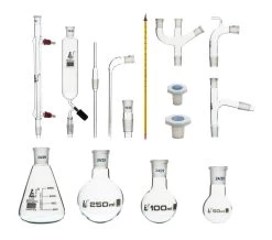 Advanced Organic Chemistry Distillation Glassware Set, 17 Piece, 22 Interchangeable Fittings, Borosilicate Glass