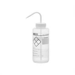 Chemical Wash Bottle, Blank Labels, 1000ml - Wide Mouth, Self Venting, Low Density Polyethylene - Performance Plastics By