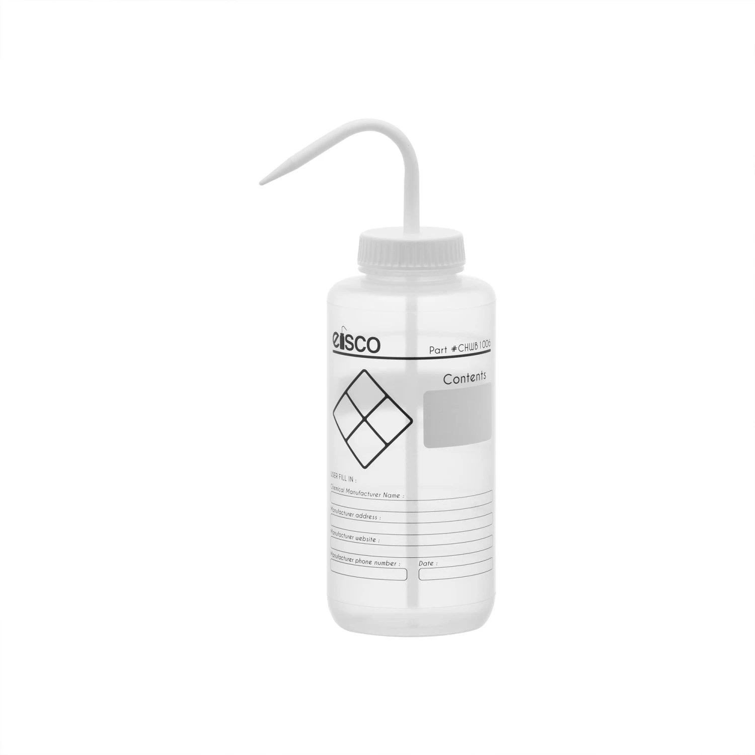 Chemical Wash Bottle, Blank Labels, 1000ml - Wide Mouth, Self Venting, Low Density Polyethylene - Performance Plastics By 1 Chemical Wash Bottle, Blank Labels, 1000ml - Wide Mouth, Self Venting, Low Density Polyethylene - Performance Plastics By