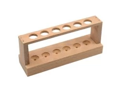 Economy Test Tube Rack - Holds 6 X 22mm Tubes - Unfinished Hardwood