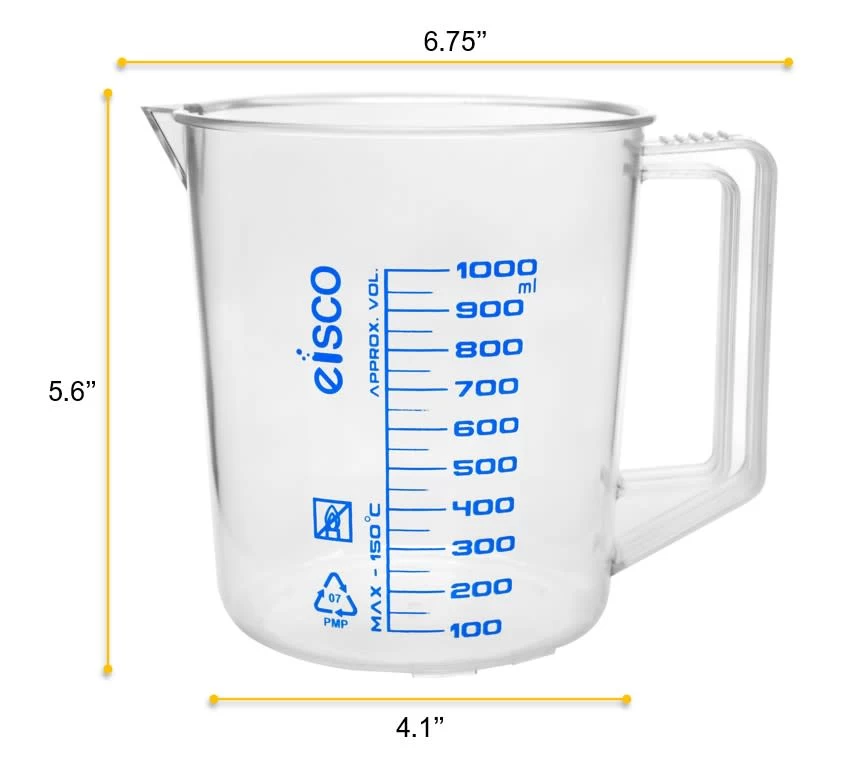 Measuring Jug, 1000ml - TPX Plastic - Screen Printed Graduations - With Handle & Spout 2 Measuring Jug, 1000ml - TPX Plastic - Screen Printed Graduations - With Handle & Spout - Image 2