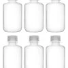 6PK Reagent Bottles, 125ml - Narrow Neck With Screw Cap - Polypropylene