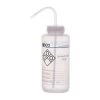 Wash Bottle For Distilled Water, 1000ml - Labeled With Color Coded Chemical & Safety Information (2 Color)- Wide Mouth, Self Venting, Low Density Polyethylene - Performance Plastics By