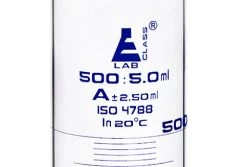 Graduated Cylinder, 500ml - Class A - Blue Graduations - Round Base