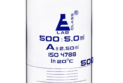 Graduated Cylinder, 500ml - Class A - Blue Graduations - Round Base 1 Graduated Cylinder, 500ml - Class A - Blue Graduations - Round Base