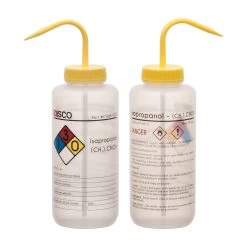 Wash Bottle For Isopropanol, 1000ml - Labeled With Color Coded Chemical & Safety Information (4 Colors) - Wide Mouth, Self Venting, Low Density Polyethylene - -Laboratory Instrument Store krydqdlizi5c8hh4rvxj