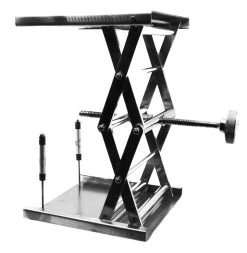 Extendable Laboratory And Fabrication Scissor Jack, 18 Inch (At Full Extension) - 12 Inch Platform - Stainless Steel